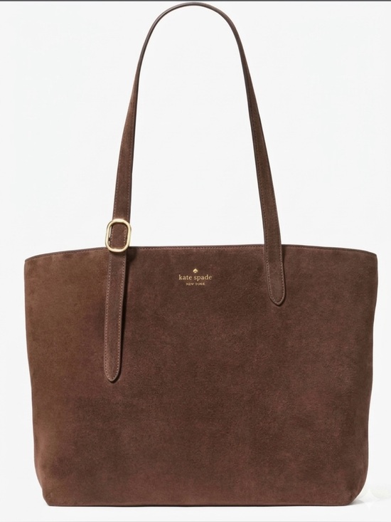 kate spade Handbags - Kate Spade 454 Large Suede Tote in Hot Fudge